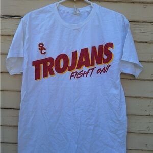 Hanes White Trojans Graphic Tee
